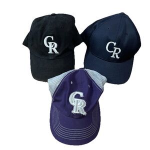 Lot Of 3 Colorado Rockies MLB Hats Caps Adjustable Mens Casual